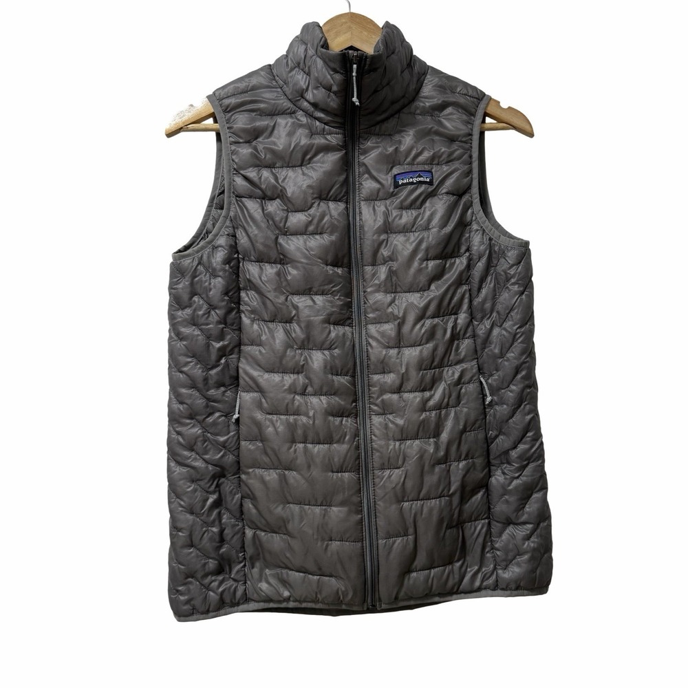 Patagonia Womens Nano Puff Ultralight Primaloft Puffer Vest Size M Gray Packable